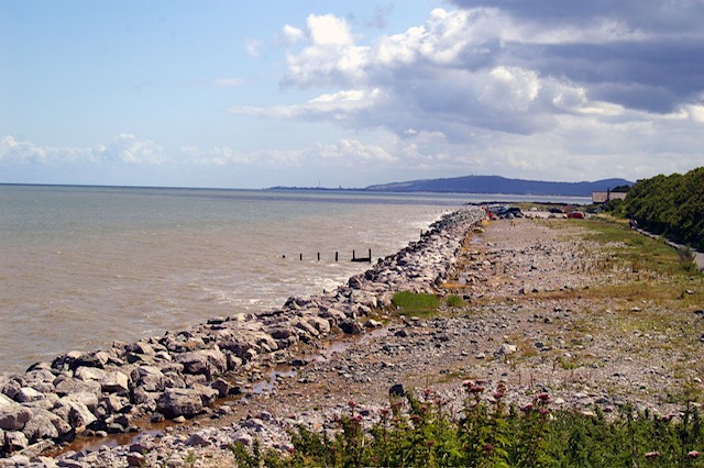 Llandullas beach with stones and sea